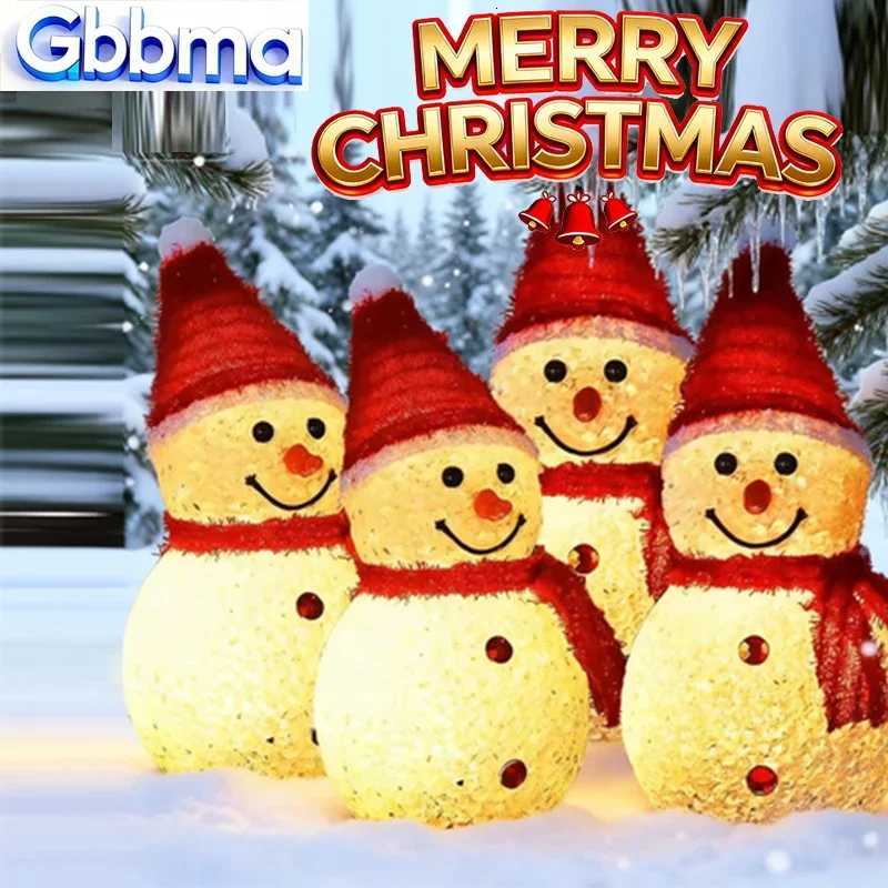 Christmas Decorations Light Solar Light Snowman Christmas Outdoor Solar Powered Stakes Lights for Corridor Patio Lawn Decoration M251113