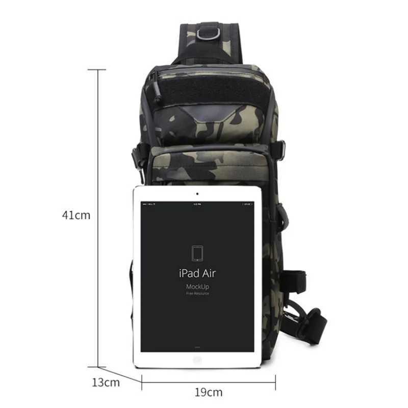 Camouflage Tactical Backpack Outdoor Waterproof Fishing Sports Chest Waist Bag Men Women Hiking Camping Travel Riding Cross BagsZ250412