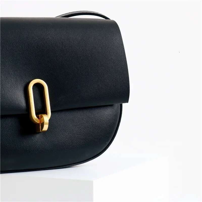 Authentic Leather Women Saddle Bag 2023 New Cowhide Fashion One Shoulder Handbags Female Brand Designer Crossbody Bags