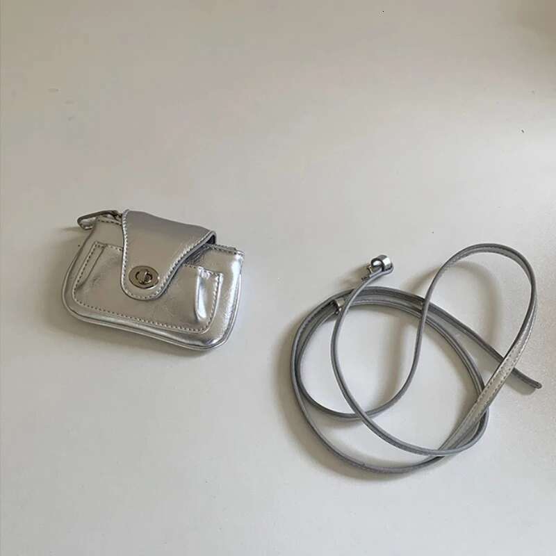 Mini Lock Buckle Shoulder Leather Crossbody Bags Women Lipstick Coin Purse Storage Pouch Handbag Metal Chain Messenger Bag