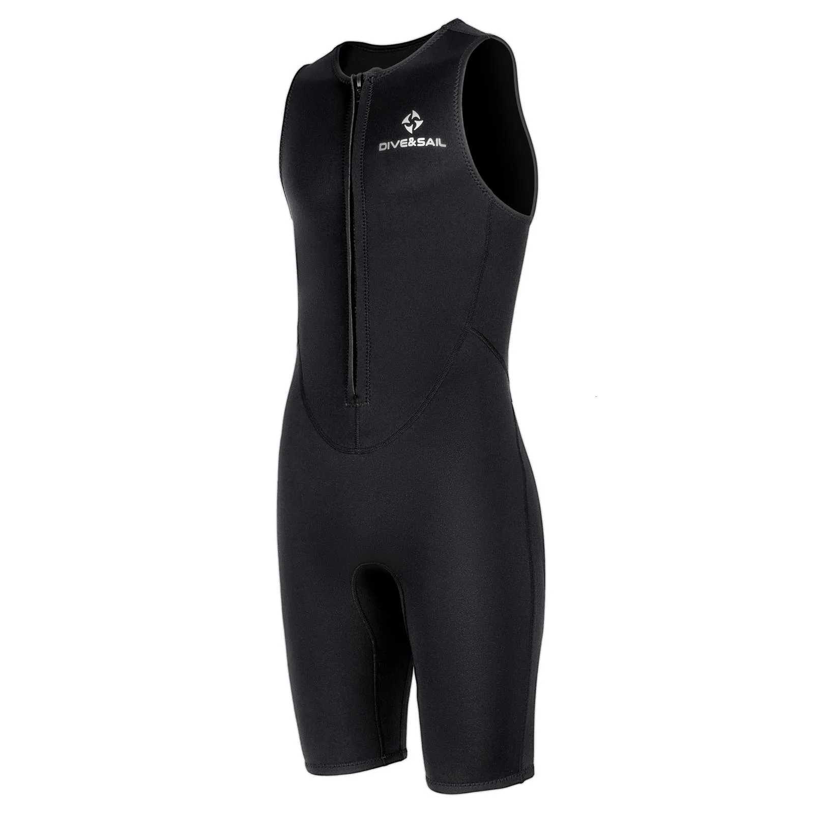 Mens 2mm Wetsuit Jumpsuit Swimwear Sleeveless Front Zipper Bodysuit Rash Guard Swimsuit Leotard for Snorkeling Surfing DivingW251113