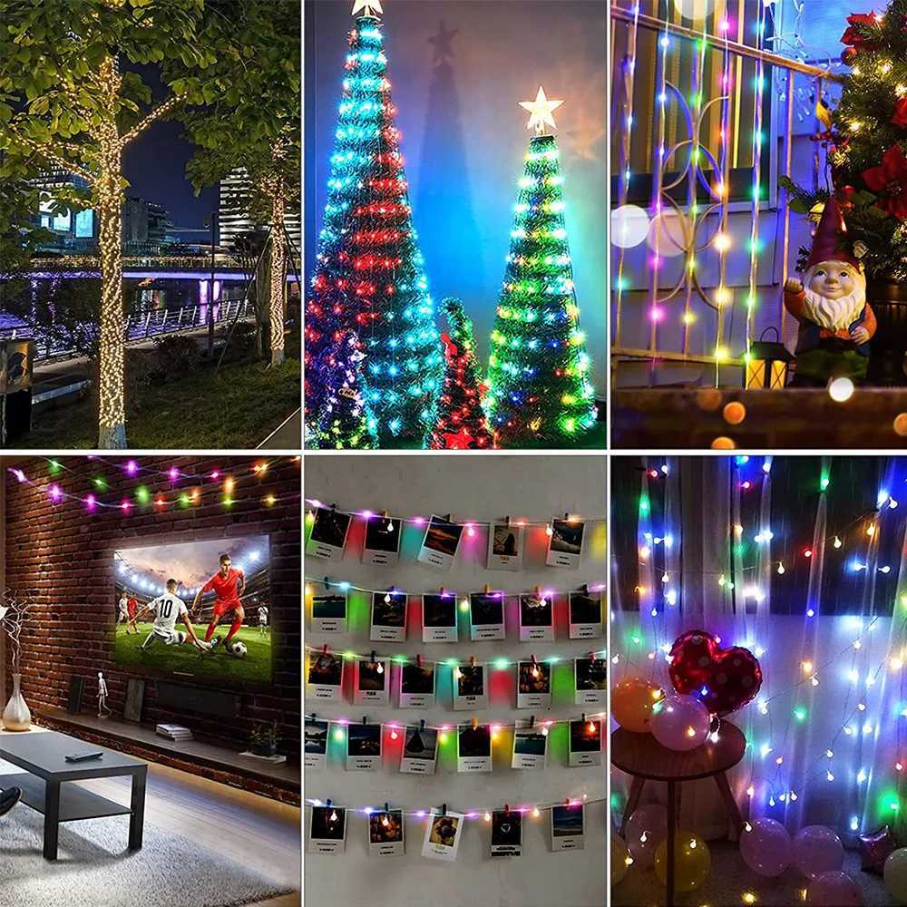 Bluetooth RGBIC LED String with Battery Operated Dreamcolor Smart Fairy Lights string Lights Battery Powered LED String for home W251112