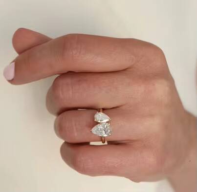 Silver Jewelry S925 Sterling Silver 8A Quality Pear Shaped Crushed Ice Zircon 925 Silver Engagement Wedding Rings for Women