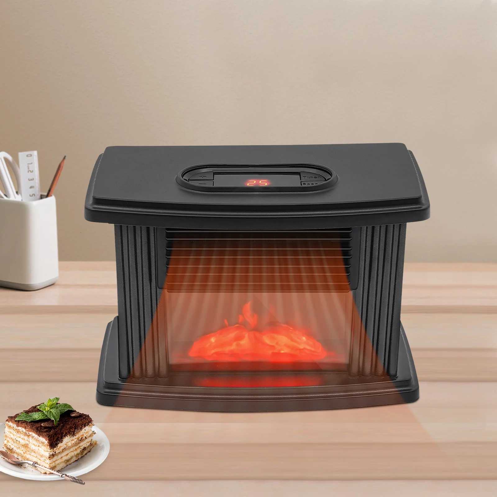 1000W Electric Flame Heater Fireplace Air Heater 3 Gear Space Heater Stove for Living Rooms Bedrooms Basements Rvs Y251113