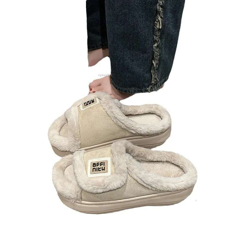 New Free Shipping Designer Shoes Hairy For Women's Outdoor Wear Autumn And Winter Indoor Home Internet Celebrity Instagram Style Thick Bottom Plu