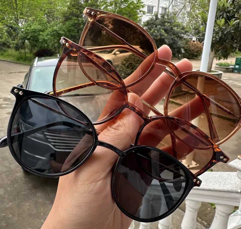 2 Pairs Per Set Small Round Sunglasses Women Cute Skinny Cat Eye Eyewear Men Vintage Narrow Cateye Sunglasses SetC250412