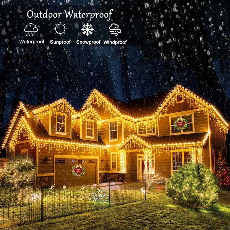 35/7M Solar Powered LED String Lights Waterproof for Garden Patio Outdoor Holiday Decoration Starry Icicle Lights for Christmas M251113
