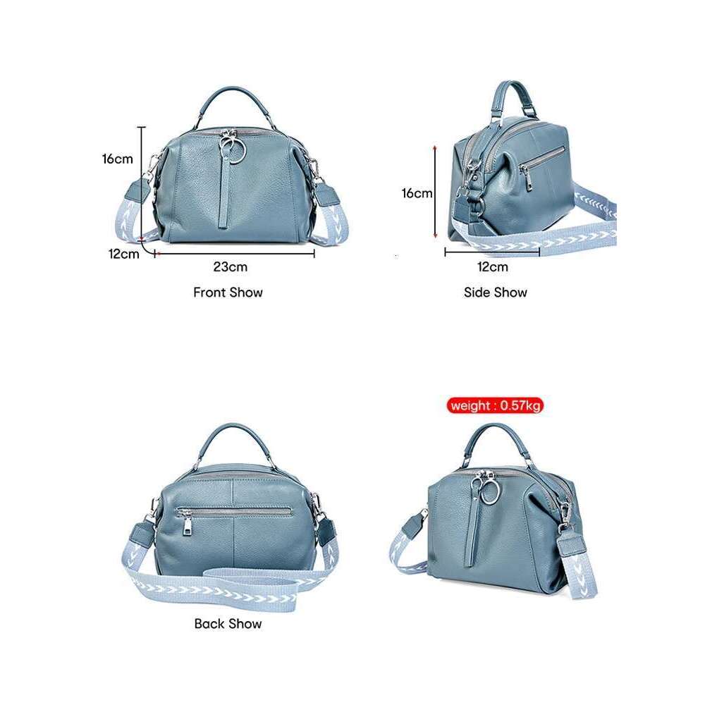 Designer Bag Zency Elegant Genuine Leather Handbag Women Shoulder Large Capacity Simple Medium Tote Crossbody Bag With Two Straps