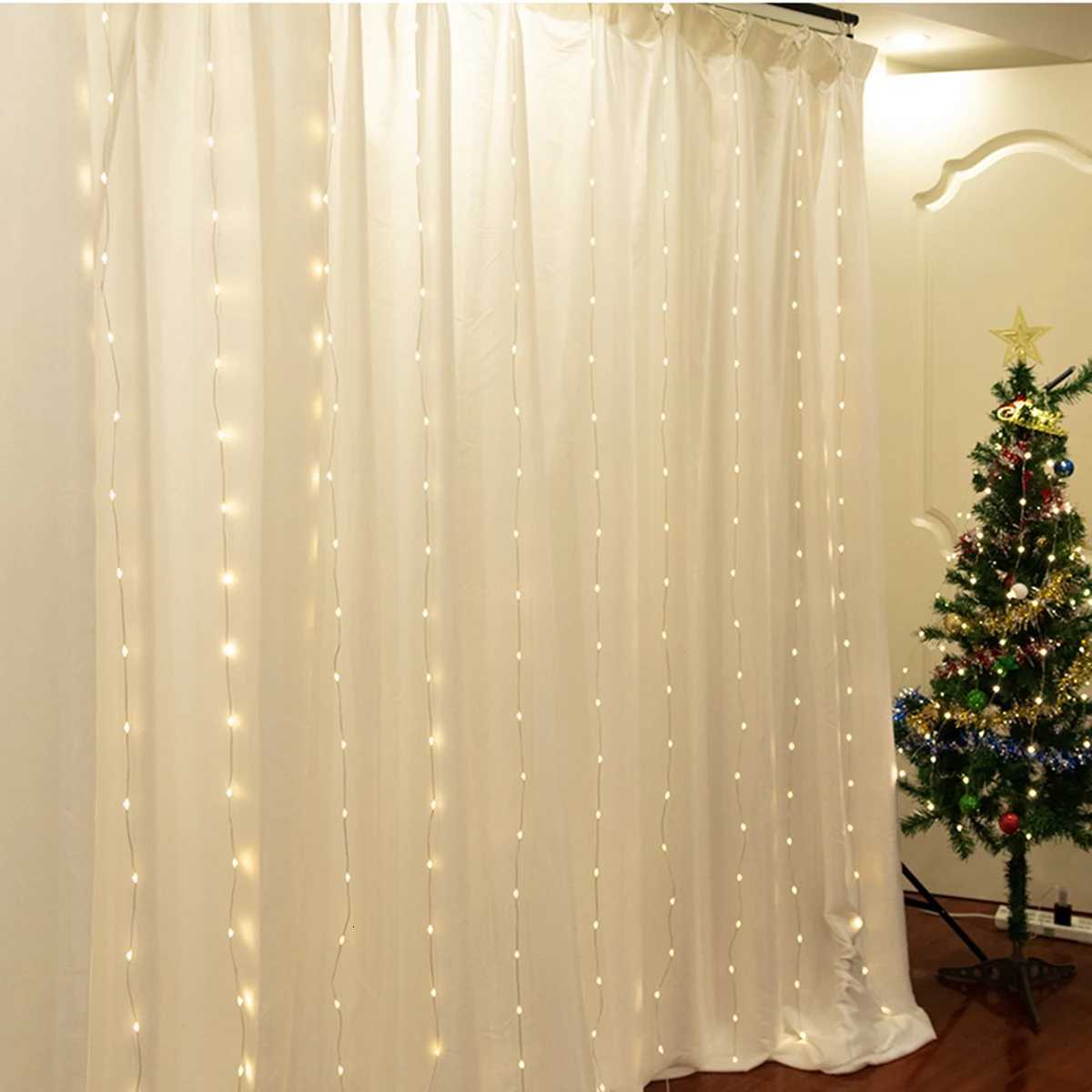 2M/3M Curtain Lights Christmas Garland USB Fairy Light String LED Outdoor For Christmas New Year Garden Party Wedding Decoration M251113