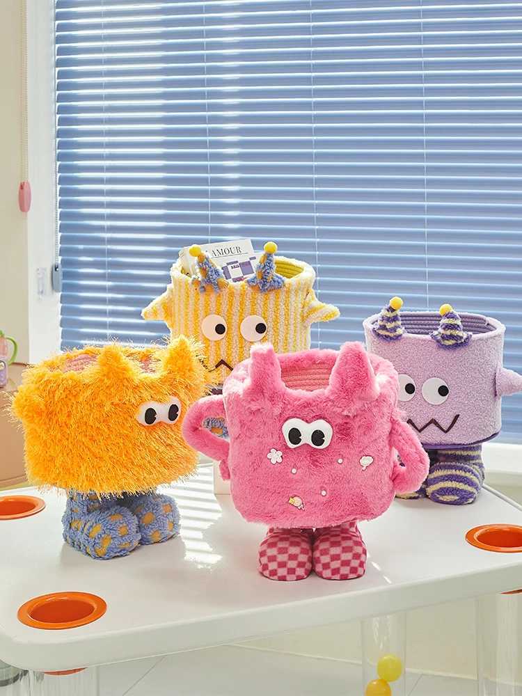 Creative Monster Storage BasketDopamine Desktop Snack Bucket Yarn Woven Basket Miscellaneous Storage BasketsCute He Decor Y251112