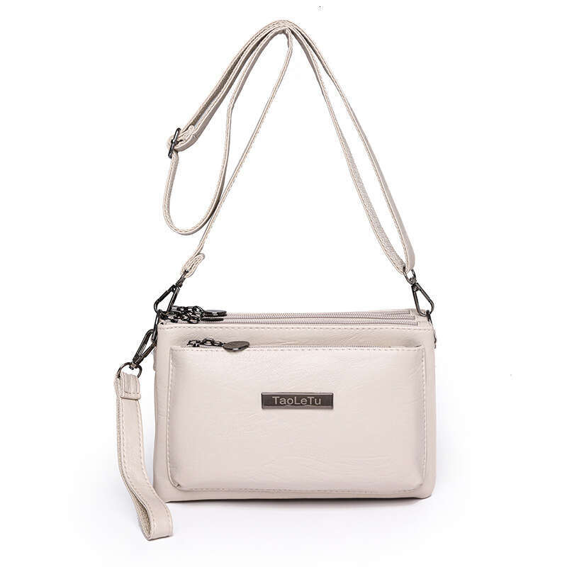 Niche texture shoulder for women 2025 new fashionable multi compartment women's coin purse soft leather handbag carrying crossbody bag