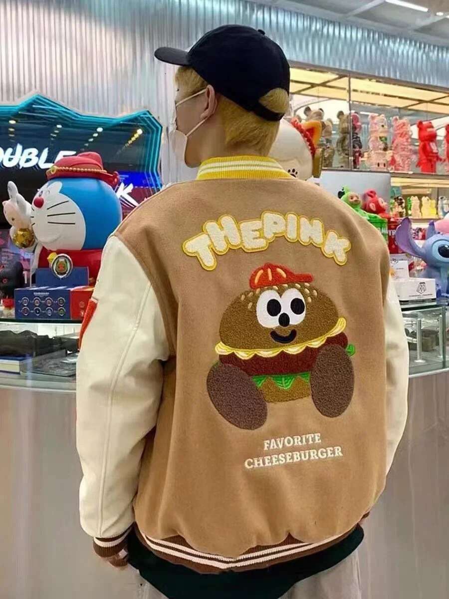 Ready Stock Vandythepink Towel Embroidery Single-breasted Baseball Jackets for Men Women Unisex Casual Loose Fitting Jacket Coat