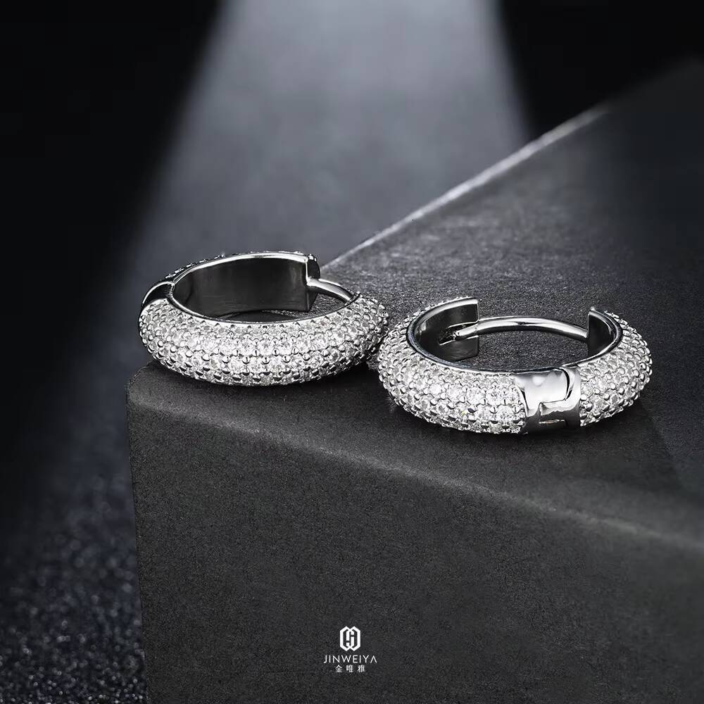 Hip Hop 925 Sterling Silver Moissanite Diamond Earring High-grade Iced Out VVS Moissanite Earrings for Men Women