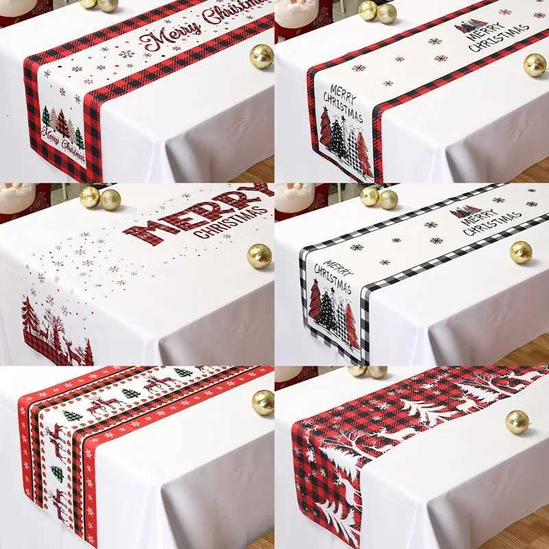 Christmas Christmas Table Runner Xmas Table Flag Cover Merry Christmas Decorations for Home 2024 Navidad Gifts New Year 2025 Tablecloth Y251113