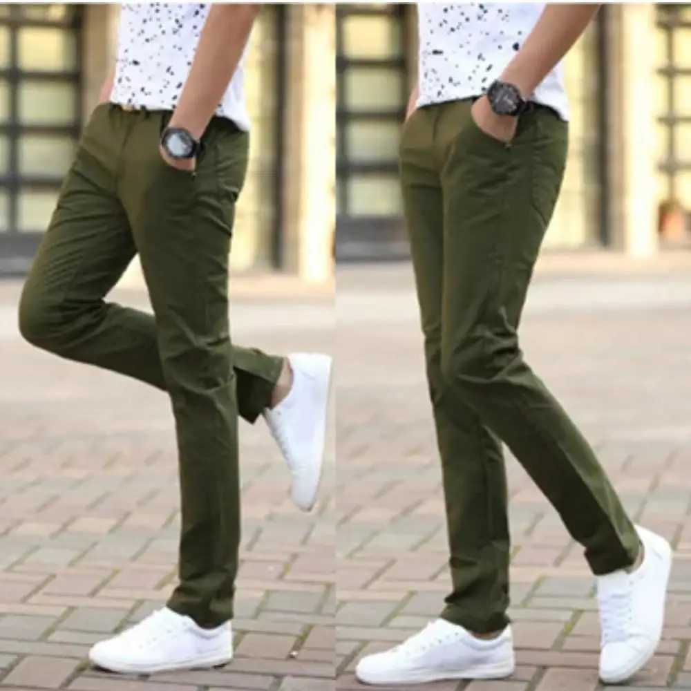 Mens Spring and Autumn Pants Set Casual Solid Color Pocket Cotton Pants Mens Elastic Straight Mens Pants Large SizeXJ250412