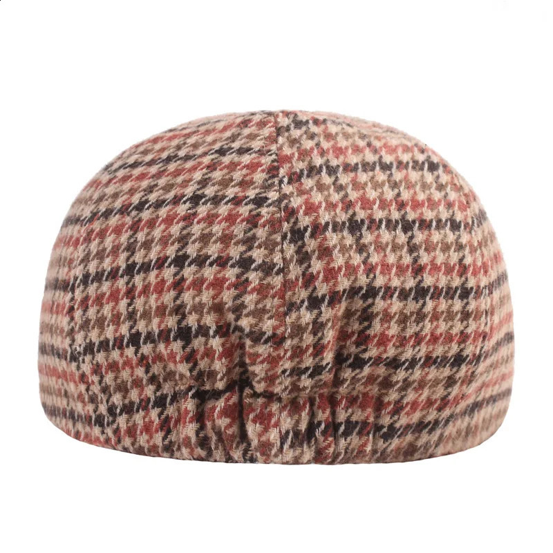 Houndstooth sboy Caps for Women Men Cotton Octagonal Hat Retro Beret Painter ed Cap Autumn Gorra Inglesa Hombre 250403