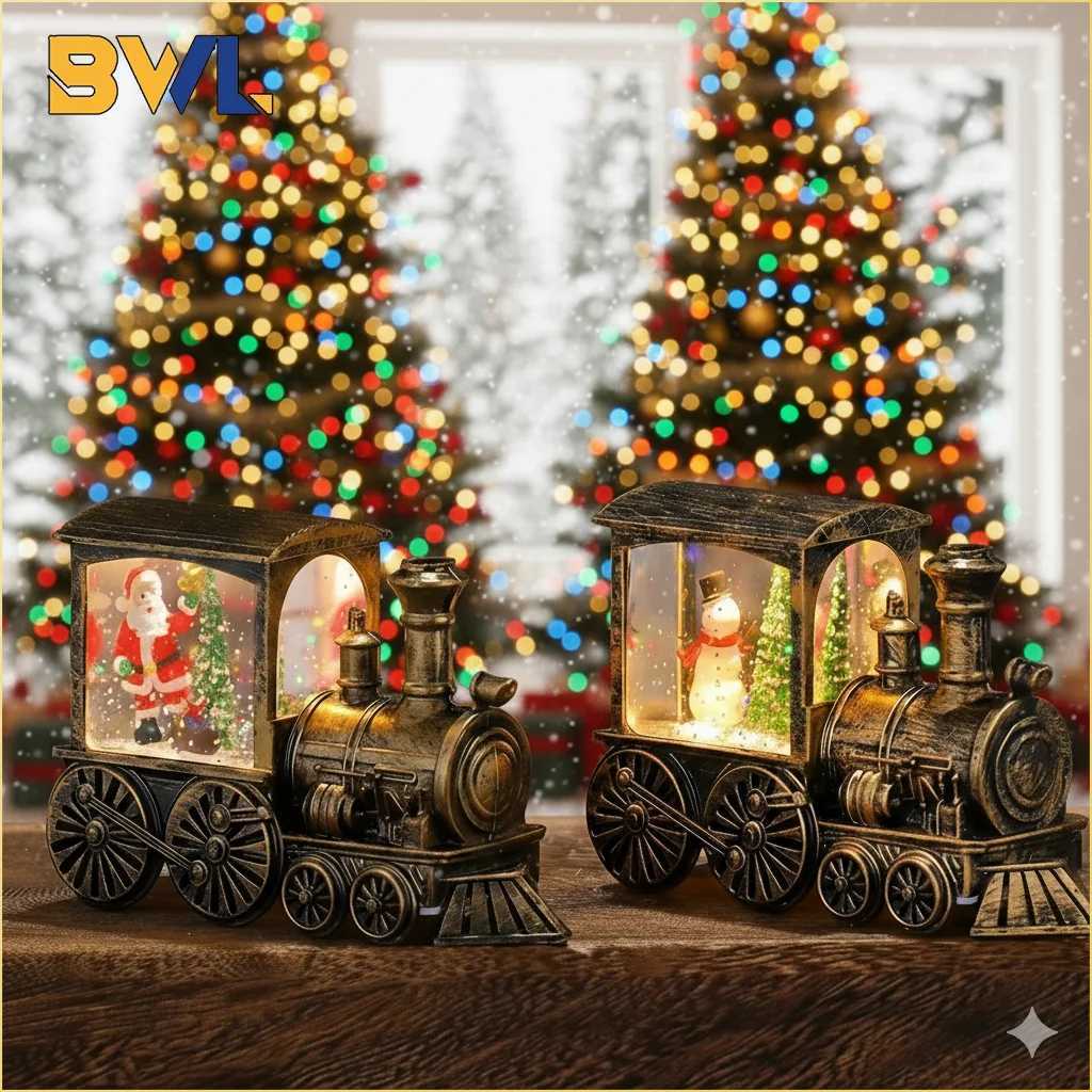 LED Night Light Vintage Train Christmas Battery Powered Lantern Portable Decorative Lamp Indoor Outdoor Party Gift M251113