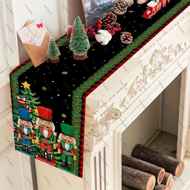 Christmas Christmas N-Nutcracker Table Runner Decorative Cloth Flag Family Party Gift Xmas Home Festive Winter Holiday Dining Kitchen New Y251113