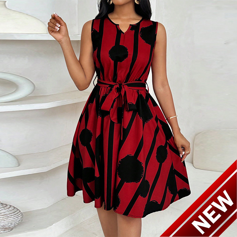 Womens clothing 2025 summer new style dress belt vest A-line skirt for women