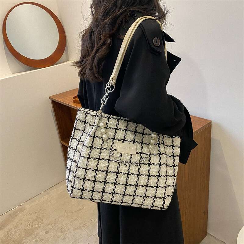 Commuter tote bag women, college student class shoulder bag, large capacity versatile handbag for women