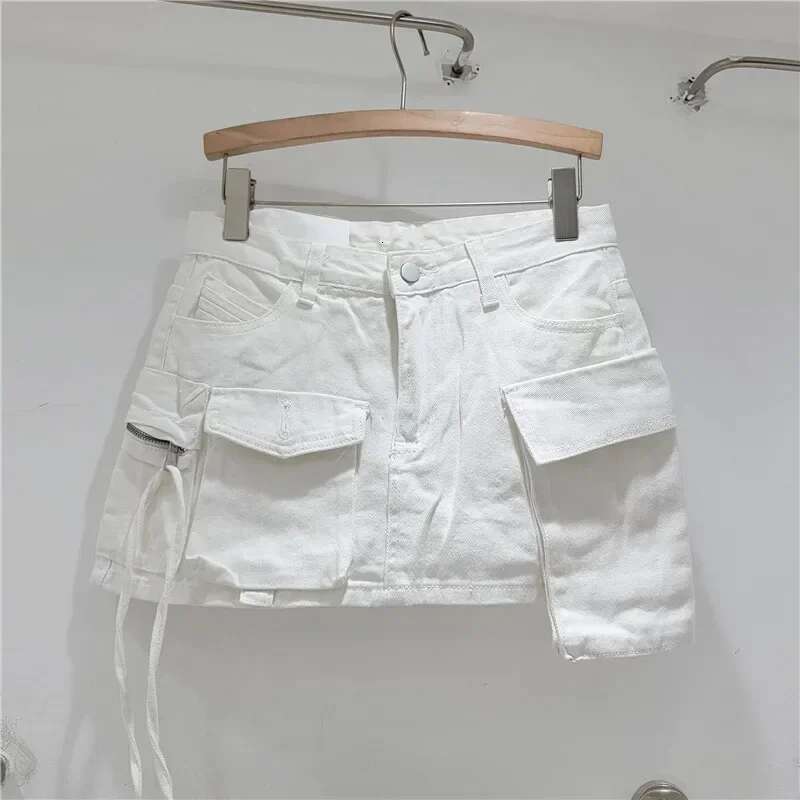 Unconventional Pocket Denim Summer Fashion 2023 Sexy A-E Hip Skirt Women's Bottom Club Streetwear