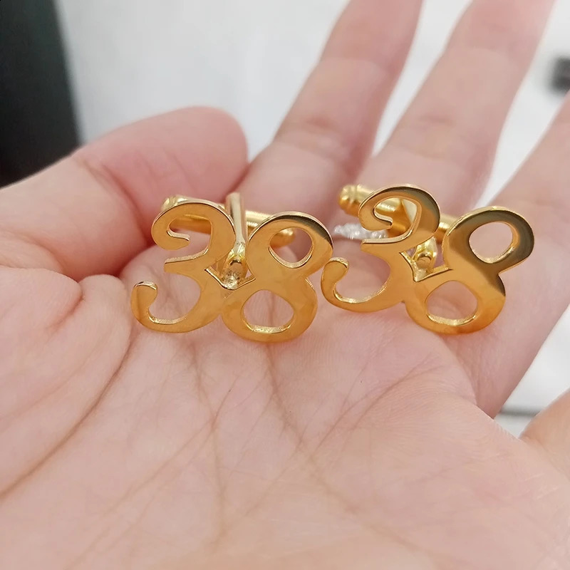 Wholesale customization date number cufflinks personalized annual letter cufflinks for men 925 sterling silver jewelry wedding beauty gifts 250409