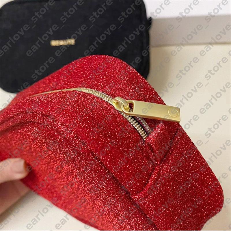 Clutch Pouch Women Designer Make Up Travel Storage Cosmetic Bag Velvet Cotton Makeup Bags With Chain Womens Toilet Wash Purse