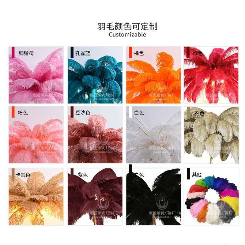 Modern Nordic Ostrich Feather Floor Lamp Living Room Dining Bedroom Study Desk Interior Decoration LED Lighting W251112