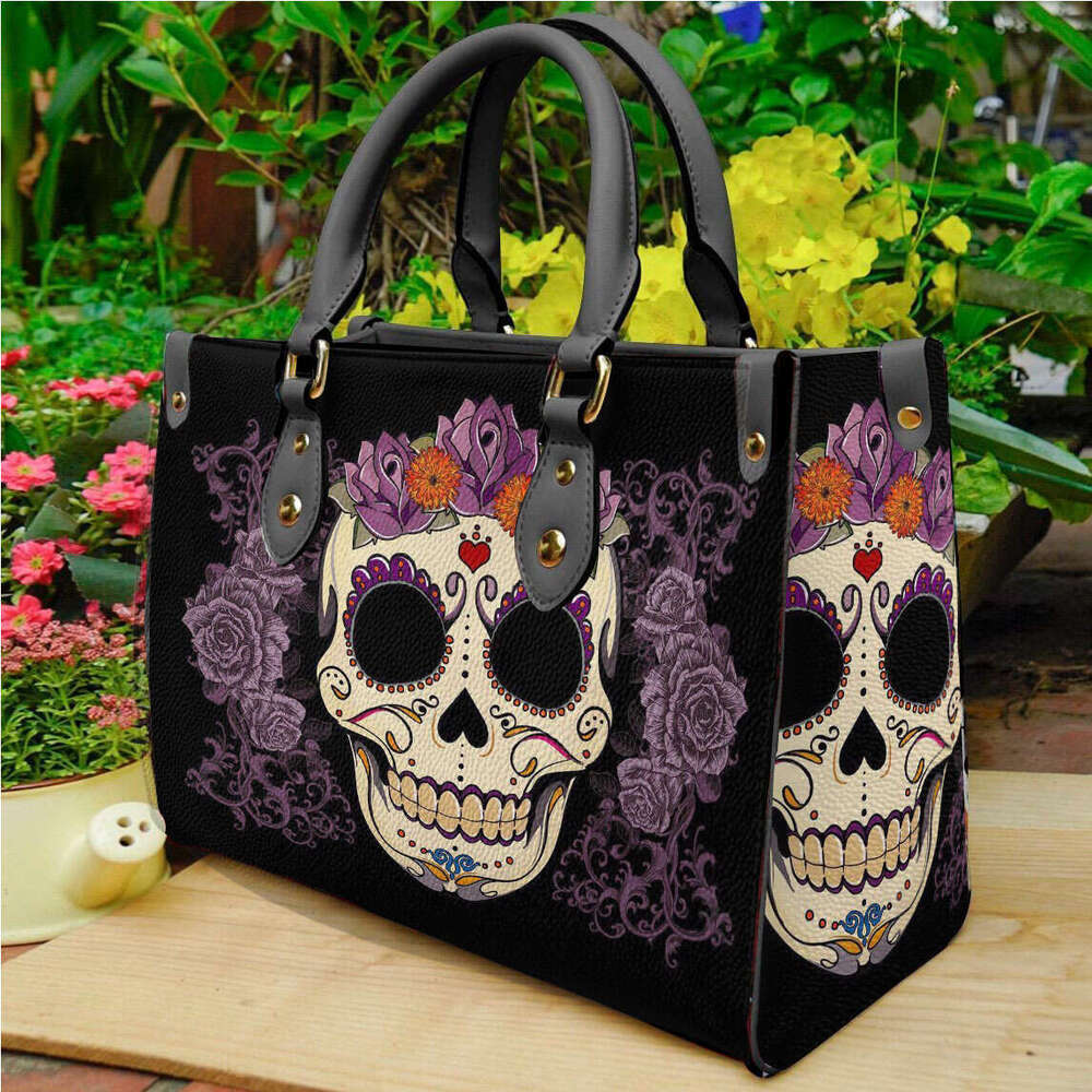 PU leather women's bag custom creative printed handbag, shoulder bag, black and white two options available