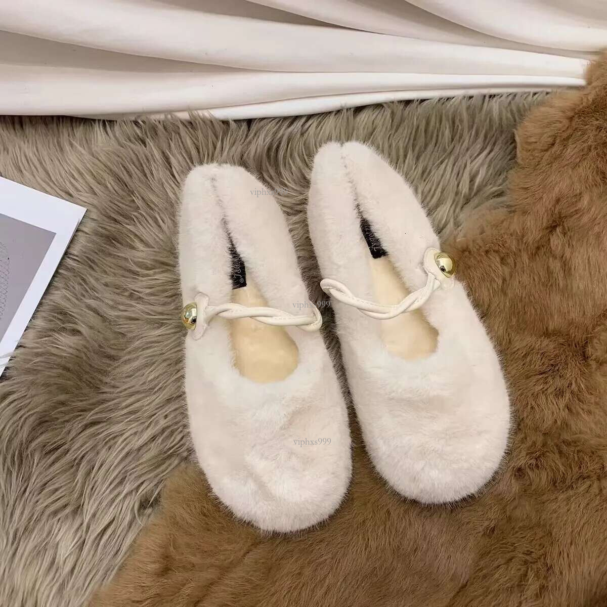 New Free Shipping Designer Shoes Doudou One Foot On Top Hairy Worn Outside 2025 Autumn And Winter New Flat Snow Boots Cute Cotton Shoes, Women's 