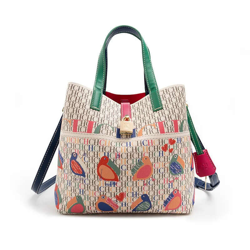 CHHC Design Exquisite Women's Shoulder Large Capacity Fashion Shopping Bag Classic Printed Handbag