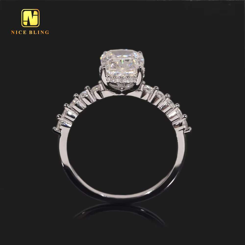 Manufacturer Direct Selling Wedding Ring VVS Moissanite 925 Silver Rings Diamond Jewelry Radiant Cut Engagement Ring for Women