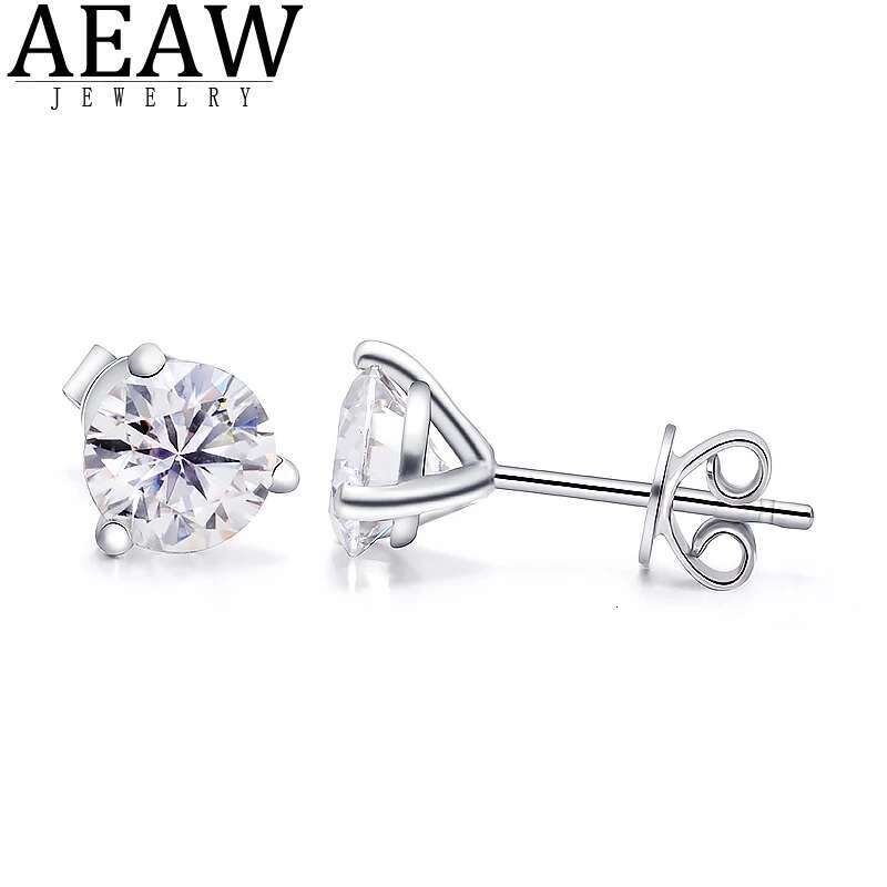 AEAW 14k White Gold 2ctw DEF Color CVD HPHT Lab Grown Diamond VVS Fine Jewelry Diamond Stud Earring for Women Gift With IGI