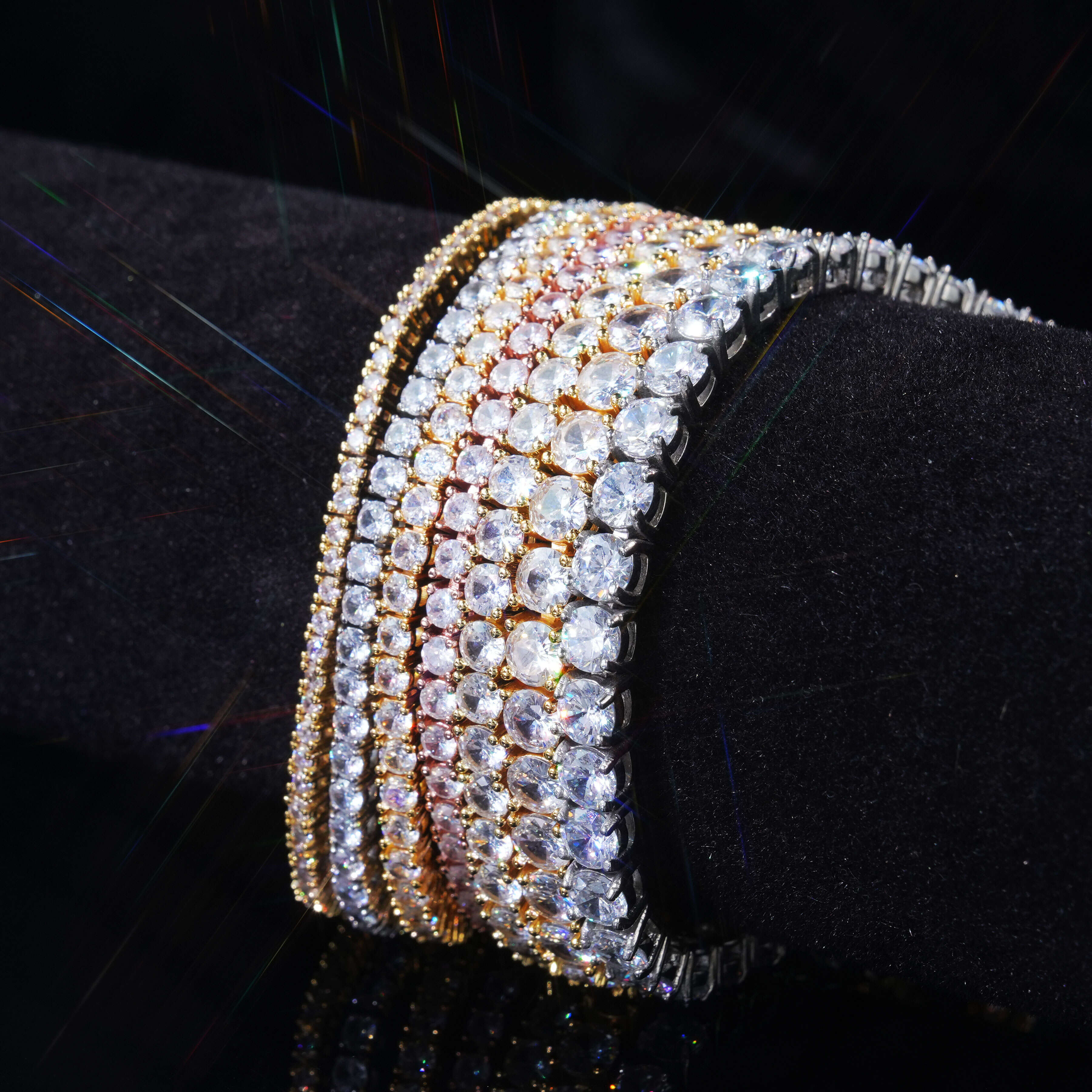 Custom 2mm Sterling Silver Diamond Moissanite Tennis Chain Necklace Bracelet Factory Quality Product