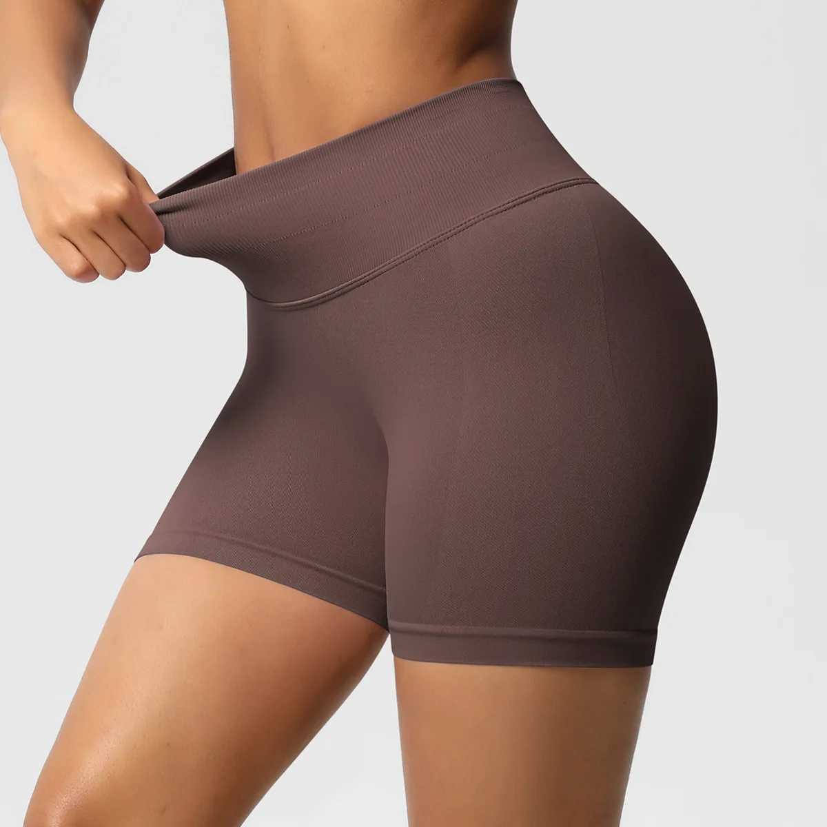 Impact Shorts Womens Fitness Exercise Bike 4.5-inch Low Rib Gym Shorts Fitness Tight Hip Yoga Seamless Legs Y250412