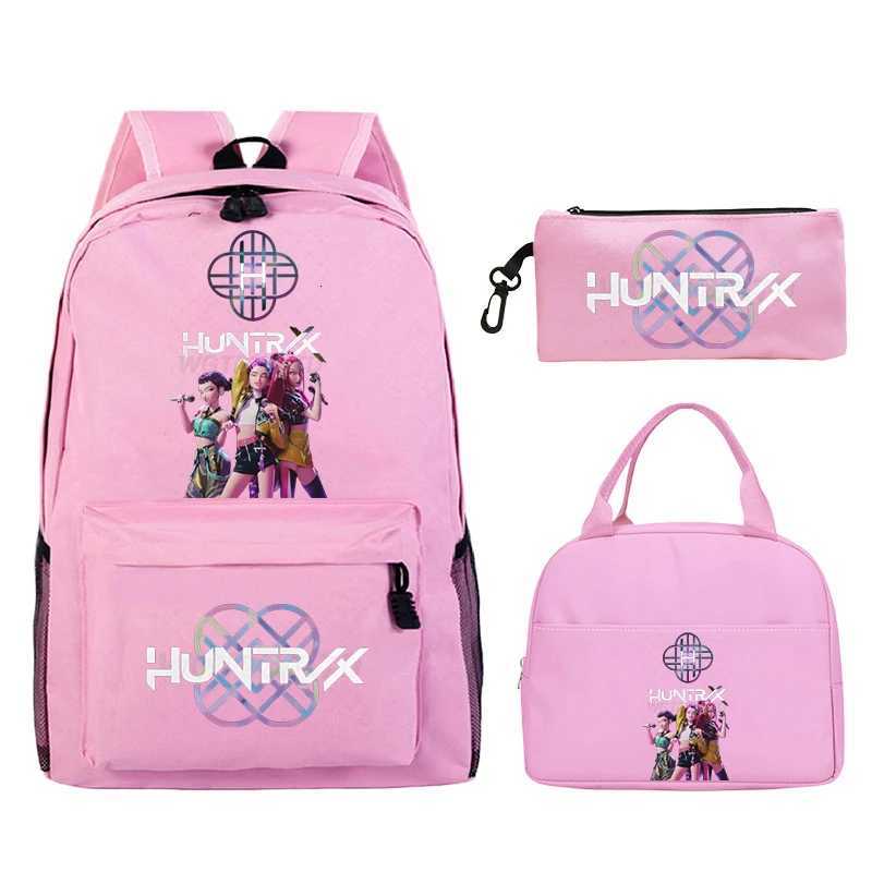 K-Pop Demon Hunters Backpack with Lunch Bag Rucksack Casual School Bags for Boys Girls Women Student Teenagers Backpack SetsW251113