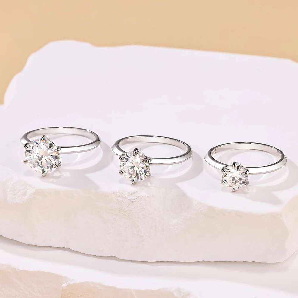 0.5-10CT Moissanite Engagement Rings for Women Men D VVS Lab Dia S Sier Classic Solitaire Ring Band Jewelry With GRA