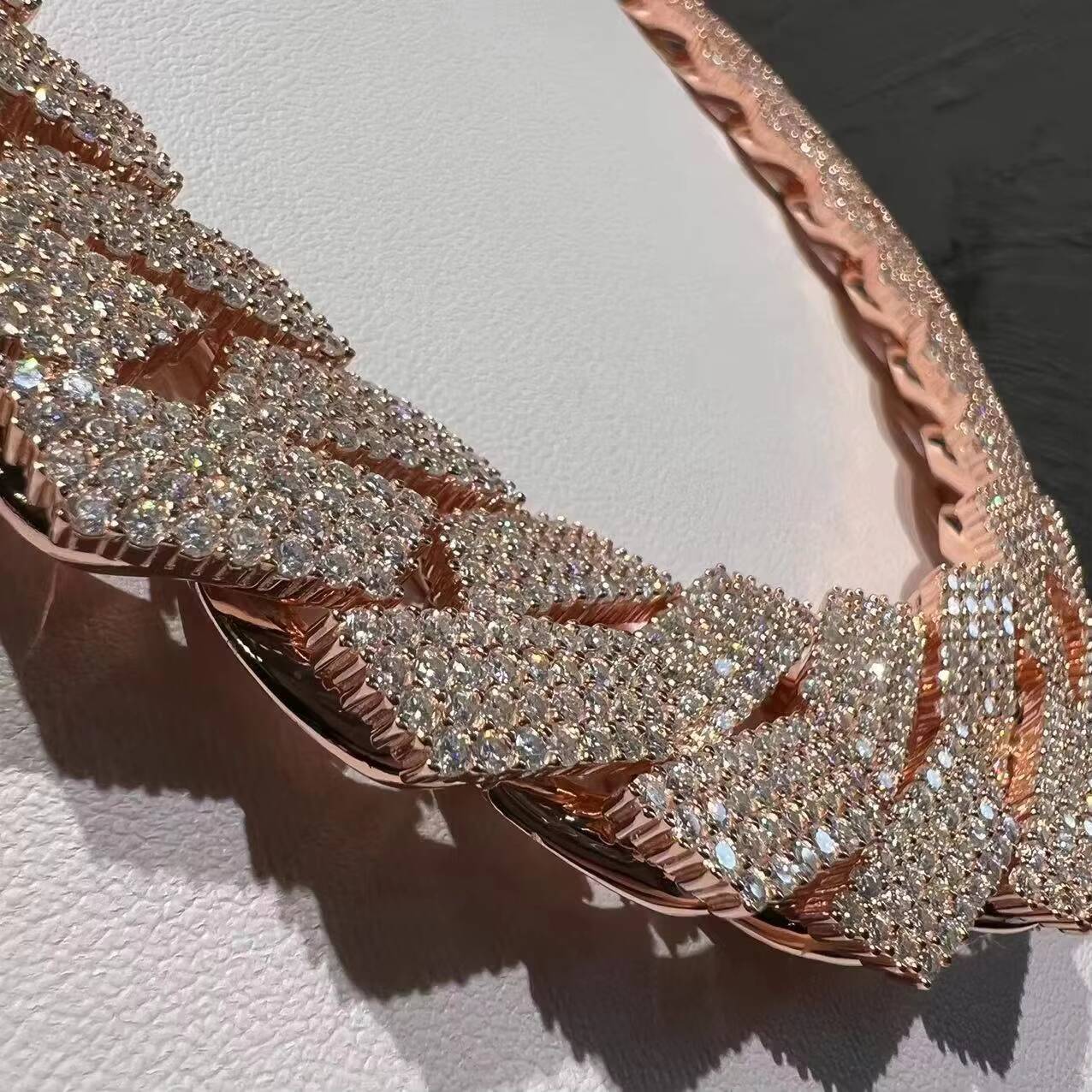 Hip Hop Luxury Miami Cuban Chain 22mm Width Three Rows Moissanites Miami Cuban Prong Set Full Iced Out Cuban Link Chain Necklace