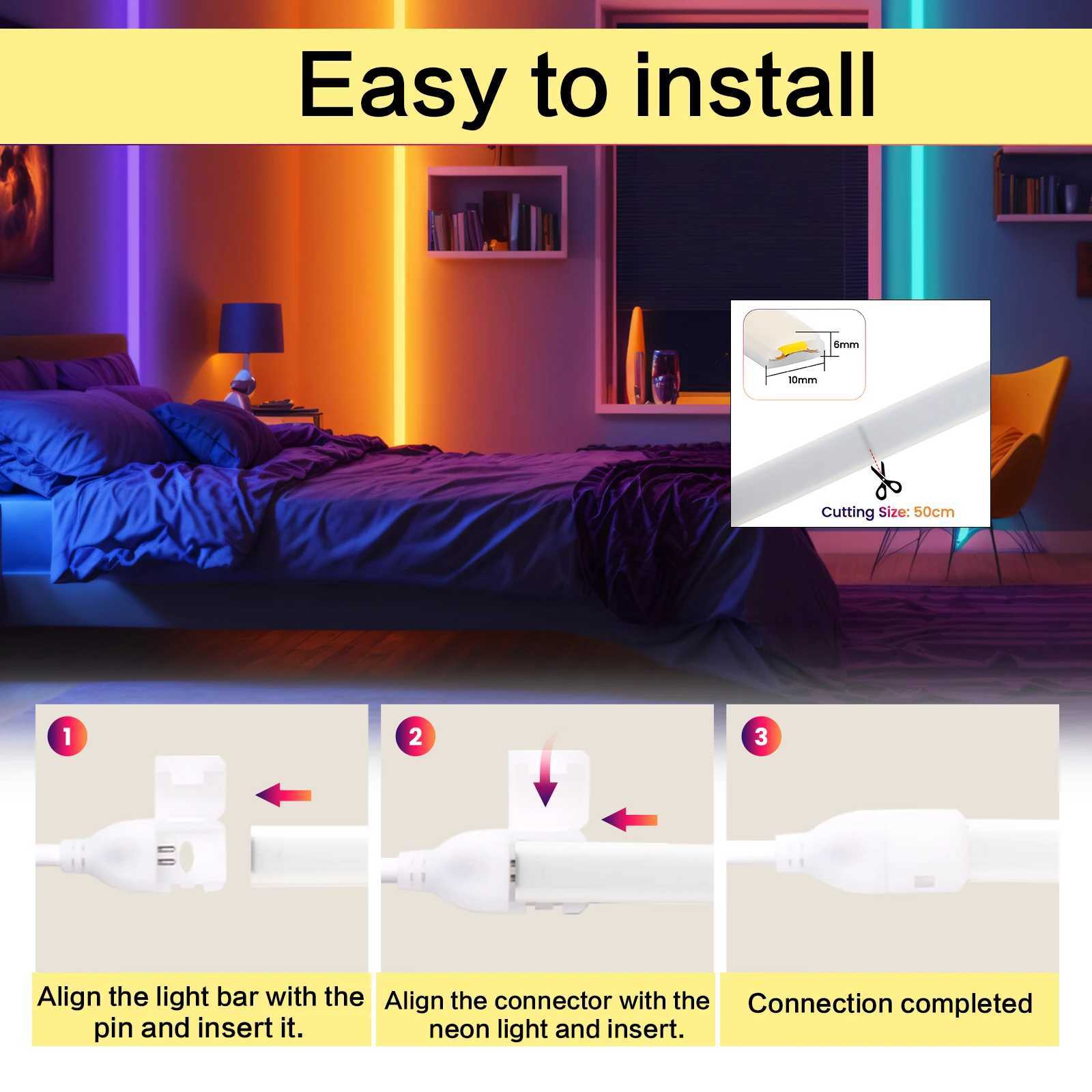 220V Dimmable COB LED Neon Strip Light With Switch/Dimmer Plug Waterproof 288Leds/M High Quality Neon Strip Garden Home Lighting W251112