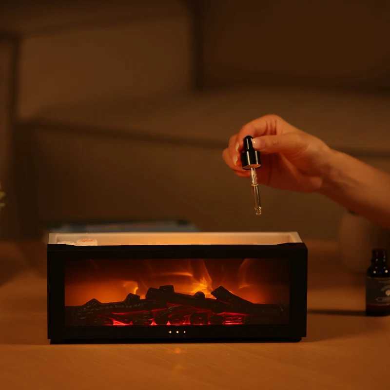 Eseential Oil Diffuser Fireplace Flame Oil Diffuser Aromatherapy Aroma Humidifier 150ml Remote Control Perfect for Bedroom Home Y251113
