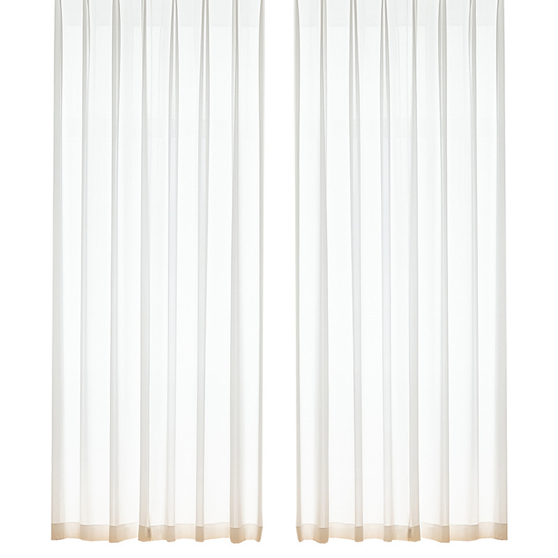 T0379 Gilded gauze French light luxury gauze curtain dream gauze translucent semi-transparent gauze curtain living room balcony gauze floating window 