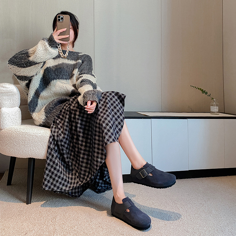 TEEMAZZI designer shoes hot genuine leather cork sole high quality casual shoes comfortable versatile vintage shoes for woman