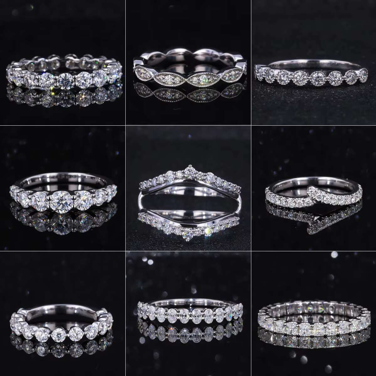 10k Gold Jewelry Moissanite Eternity Ring Round Shape Def Color Vvs Clarity Wedding Party Appointment 10k Gold Moissanite