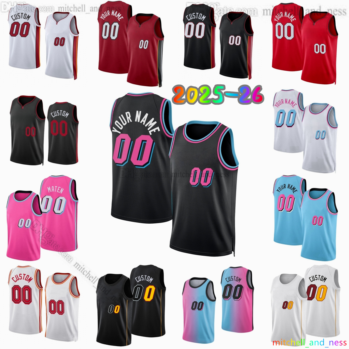 Custom 2025-26 City 24 Powell Printed Basketball Jersey 22 Wiggins 14 Herro 13 Adebayo 16 Jaquez 2 Rozier III 3 Wade 0 Fontecchio 5 Jovic 7 Ware 9 Larsson Jerseys Shorts