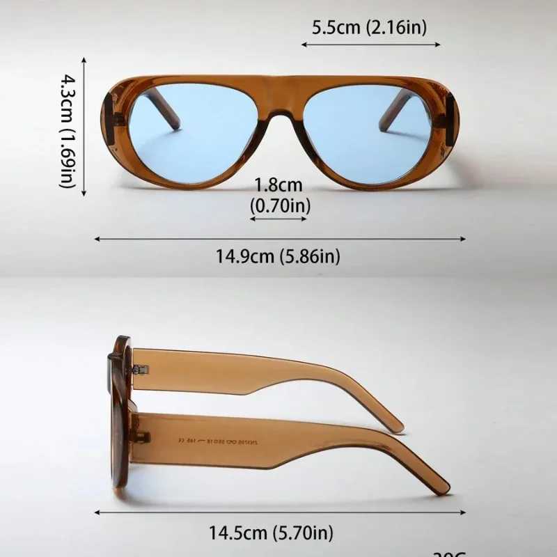 Fashion New Retro Oval Large Frame Sunglasses Fashion Accessories Minimst Design UV Resistant Sunglasses FemaleC250412
