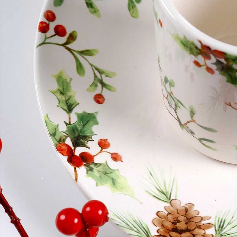 Christmas Christmas Tree Ceramic Plate European Style Tableware Coffee Mug Dinner Plates Fruit Snack Western Dishes Kitchen Christmas Gift Y251113