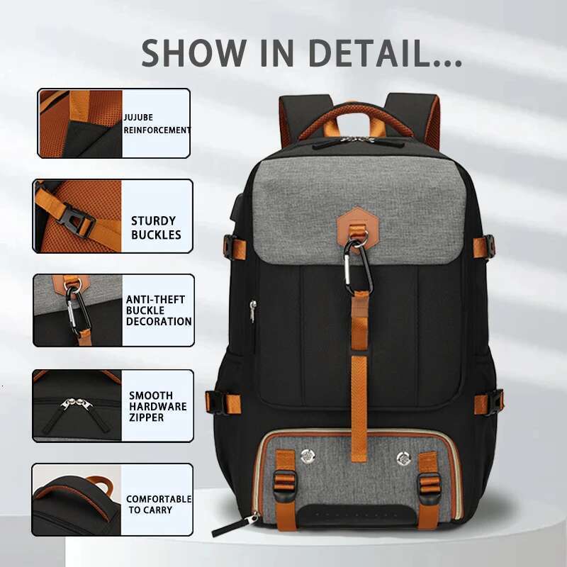 Outdoor Travel, 50L Waterproof Camping For Women And Men, Backpack With Shoe Compartment