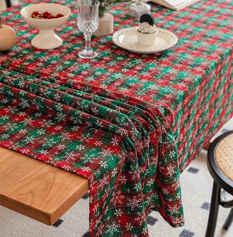 Christmas Christmas Checkered Tablecloth Rectangle Buffalo Plaid Xmas Table ClothsWinter Farmhouse Table Decor for Dining Parties Holiday Y251113