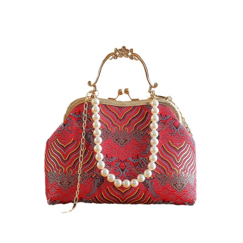 Designer Lace-Trimmed Women's Handbag Tote Shoulder Bag Cheongsam Bag Luxury Gift Pearl Tote Christmas Thanksgiving Valentine's Day Gift