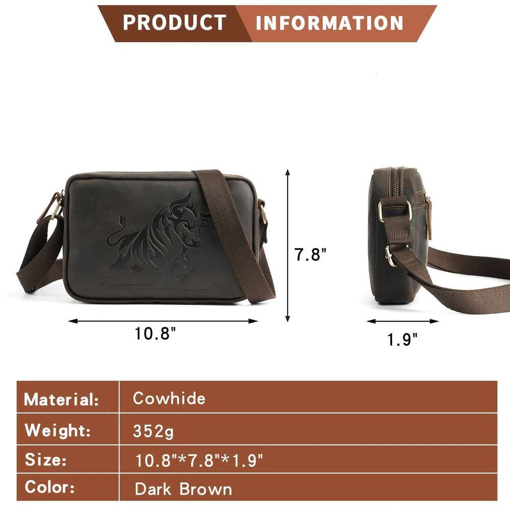 YATBEST Men's Crossbody Emed Large Capacity Multi Compartment Business Commuting Portable Fashionable Shoulder Bag